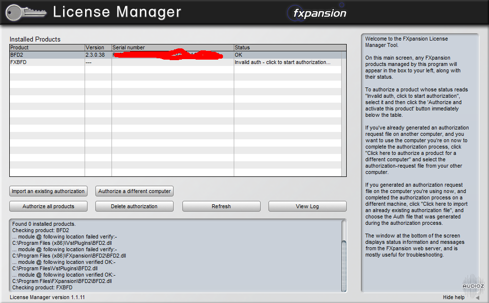 Fxpansion license manager